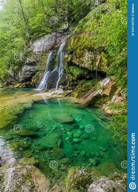 Slap Virje Waterfall Near Bovec Village Sloven Stock Image Image Of