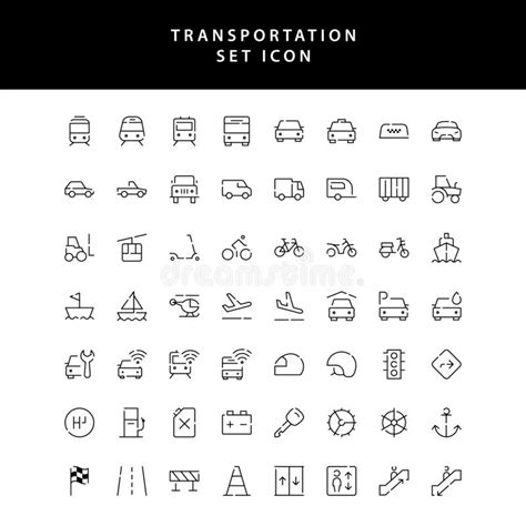 Icone Del Profilo Del Trasporto Messe Raccolta Della Strada Della Bici