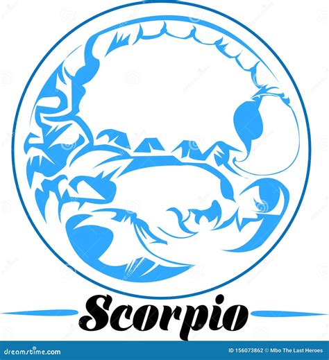 Scorpio Zodiac Sign Artwork Blue Beautiful Horoscope Symbol Vector