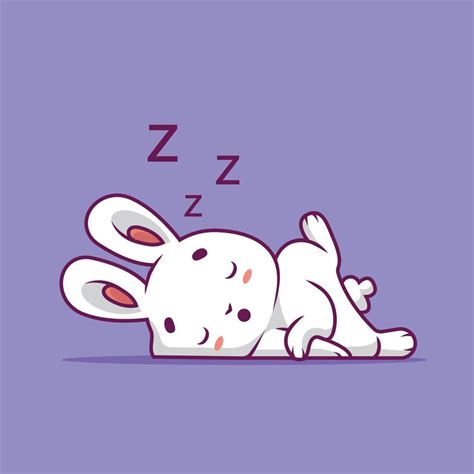 Cute Rabbit Sleeping Cartoon Illustration 9779617 Vector Art At Vecteezy