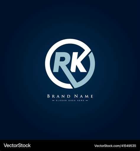 Initial Letter Rk Logo Simple Alphabet Royalty Free Vector