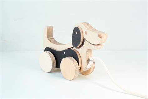 Wooden Pull-along Dog - Etsy