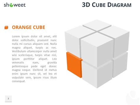 D Cube Diagram For Powerpoint And Keynote Showeet