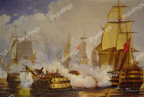 Battle Of Trafalgar Painting By Louis Philippe Crepin Reproduction