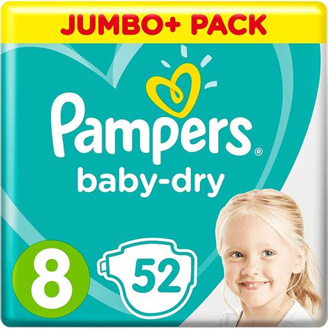 Pampers Size 8 Baby Dry Nappies 52 Count Jumbo Pack - (17kg+)