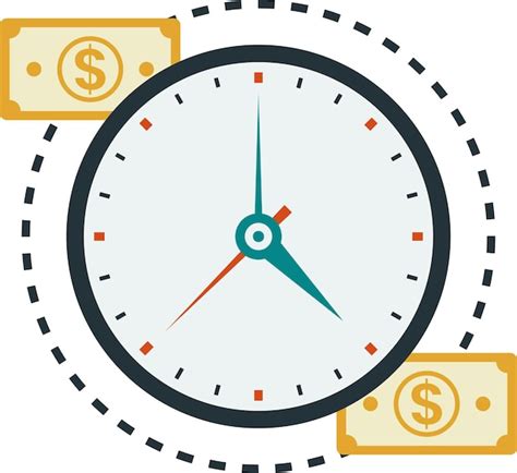 Premium Vector Clock And Money Illustration In Minimal Style