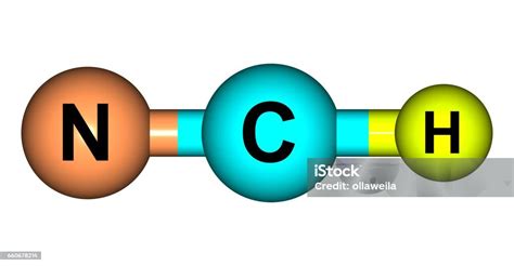 Hydrogen Cyanide Molecular Structure Isolated On White Stock ...