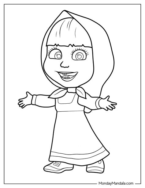 24 Masha And The Bear Coloring Pages Free Pdf Printables