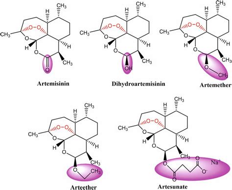 Chemical Structure Of Artemisinin And Its Derivatives The