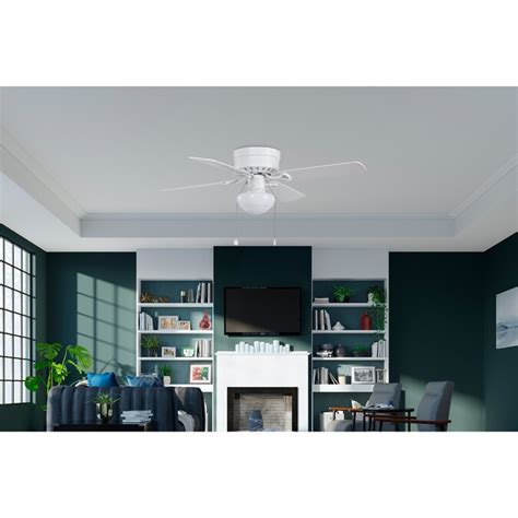 Harbor Breeze Armitage White 42-in LED Indoor Flush mount Ceiling Fan ...