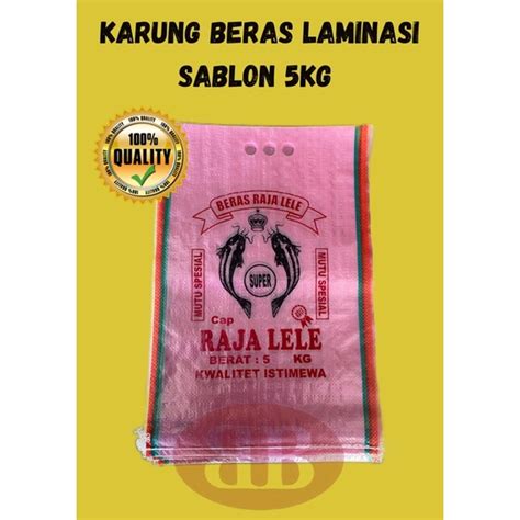 Jual Karung Beras Laminasi Sablon Kg Isi Pcs Shopee Indonesia