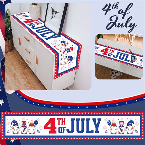 Kingtowag Table Runners American Flag Th July Patriotic Memorial Day