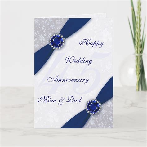 Damask 45th Wedding Anniversary Greeting Card Zazzle