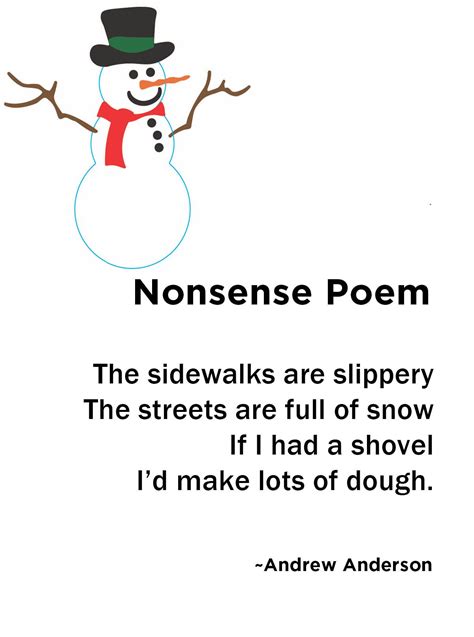 Nonsense Poem From Andrew Anderson About The Benefits Of Snow