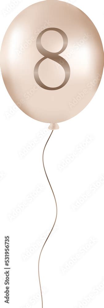 Gold satin Balloon with number 8 for Celebration Stock Illustration ...