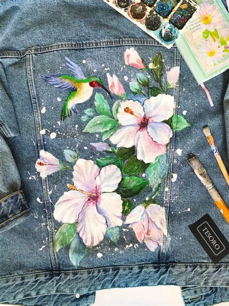 Hand Paint Denim Jackethand Painted Denim Jackets Hand Etsy