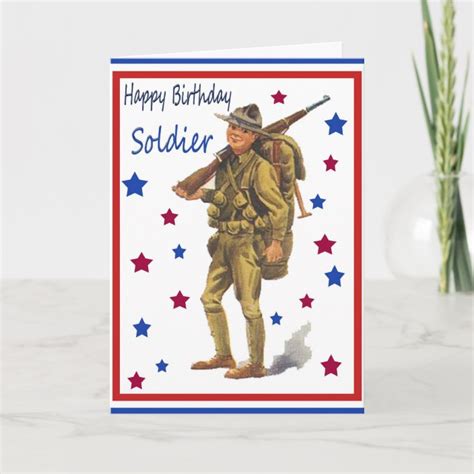 Vintage Military Happy Birthday Card Au