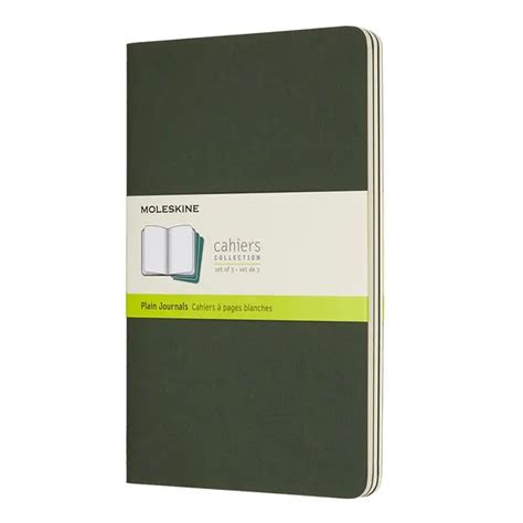 Caderneta Moleskine Cahier Verde Folha Conjunto 3 Unidades Sem