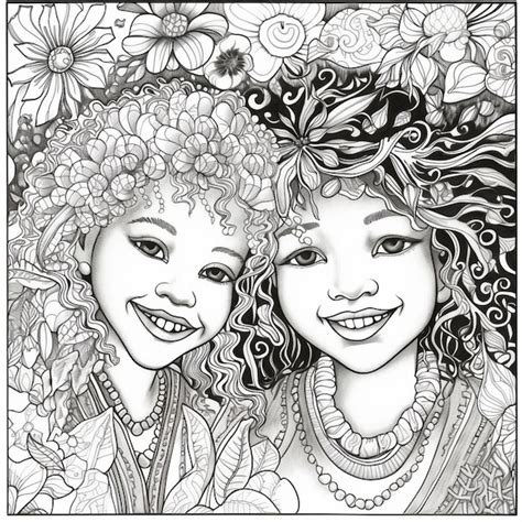 Premium Photo Two Women With Curly Hair And Flowers In Their Hair