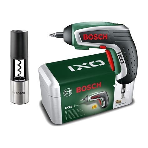 Bosch IXO Vino 3 6v Cordless Screwdriver With Corkscrew In Metal Tin