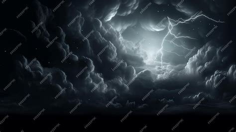 Premium Photo | Dark stormy sky with lightning and stars 3D ...