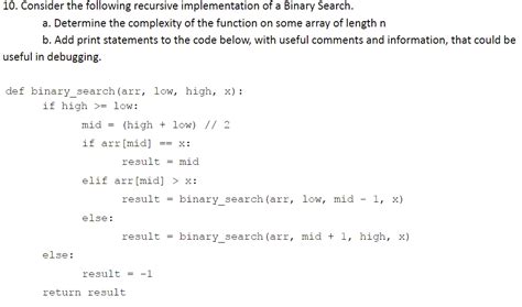 Solved Consider The Following Recursive Implementation Of A