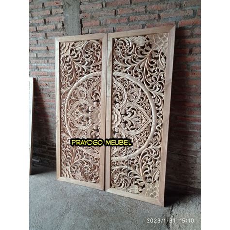 Jual Panel Hiasan Dinding Ukiran Bali Kayu Jati Murah Dekorasi Kamar