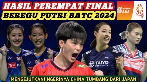 Hasil Semua Sektor Perempat Final Beregu Putri Badminton Asia Team