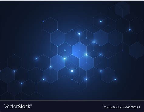 Abstract hexagonal molecular structures Royalty Free Vector