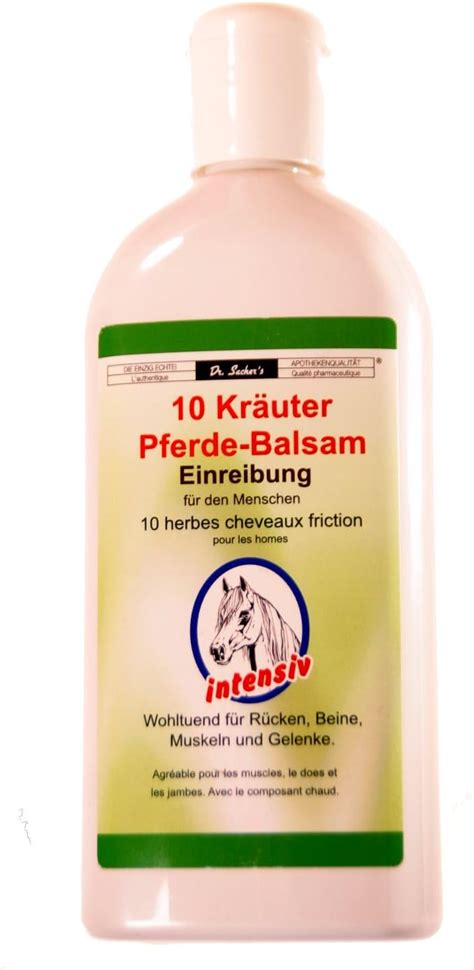 10 Kräuter Pferde Balsam Einreibung für den Menschen 250ml Amazon de