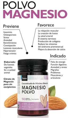 Magnesio En Polvo Concentrado Natier Huesos Energ A G En Venta En