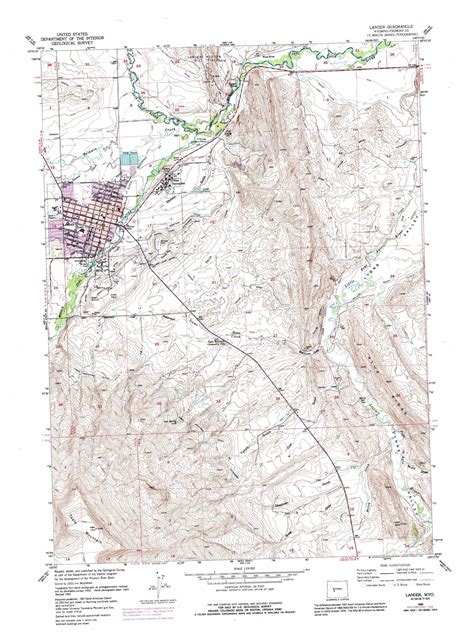 Lander Topographic Map Scale Wyoming