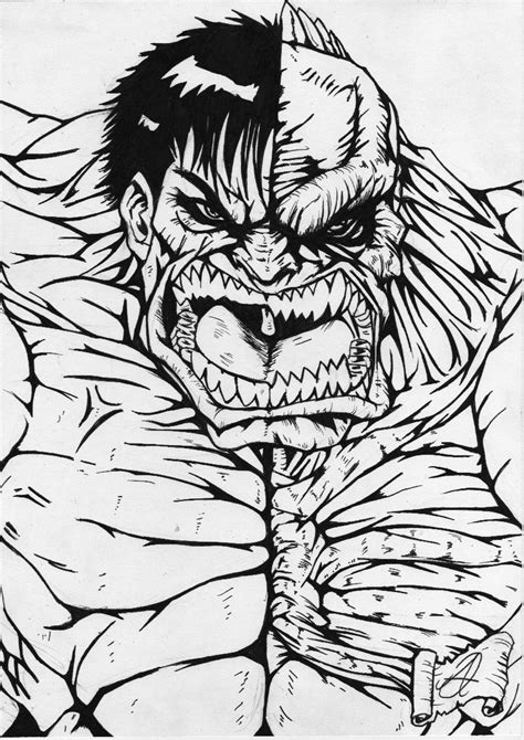 hulk-abomination artwork bw by darkartistdomain on DeviantArt