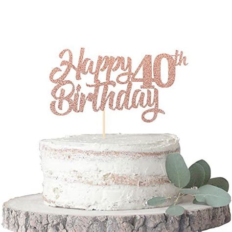 1 Pack Happy 40th Birthday Cake Topper Glitter 40th Birthday Cake Pick