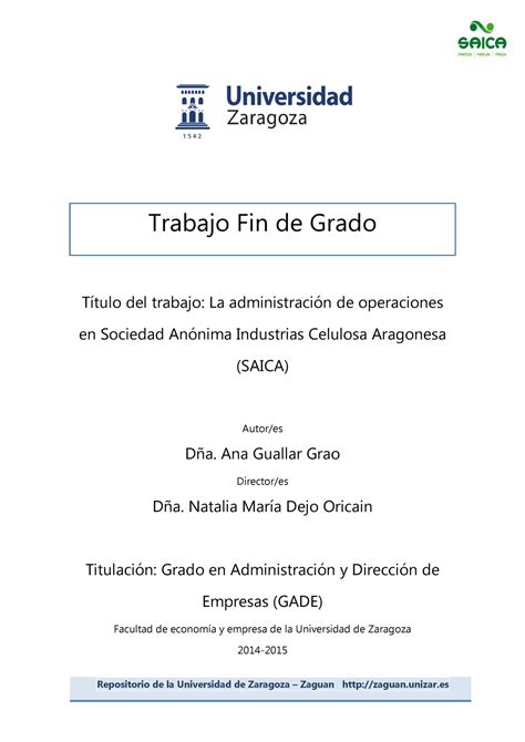 TAZ TFG 2015 3525 otro Dirección estratégica Unizar Studocu