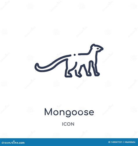Linear Mongoose Icon from Animals and Wildlife Outline Collection. Thin ...