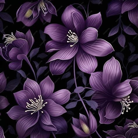 Premium AI Image | purple flowers on a dark background