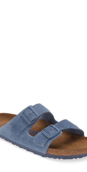 Birkenstock Arizona Soft Slide Sandal In Elemental Blue At Nordstrom