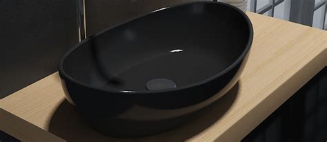 Lavabo En Encimera De Resina Mineral Solid Stone Pb B En Negro