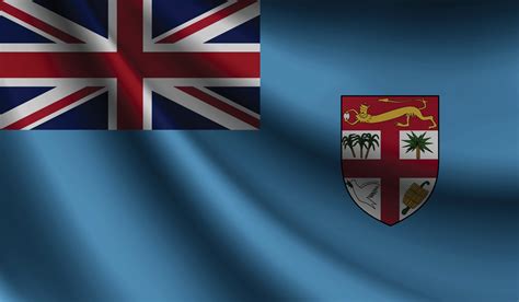 Fiji Flag Waving Background For Patriotic And National Design