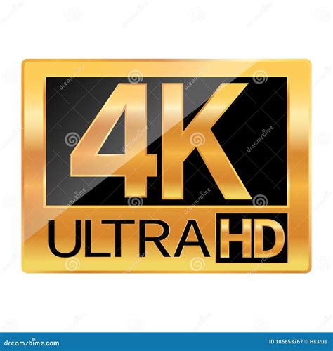 4k Ultra Hd Resolution Icon For Web And Mobile Stock Vector