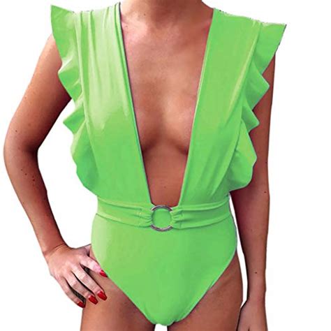 Womens Strap Side Halter Bikini Bathing Suits 2 Pieces Sets Sexy Beach Swimsuit Green