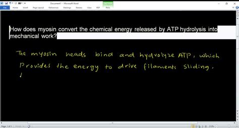 SOLVED: How does myosin use the chemical energy of ATP hydrolysis to ...