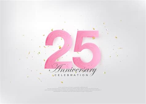 Premium Vector 25th Anniversary Celebration With Beautiful Pink