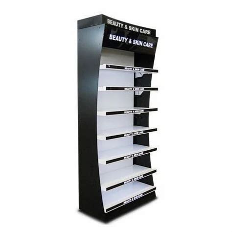 Mild Steel Free Standing Unit Cosmetic Display Rack For Supermarket At