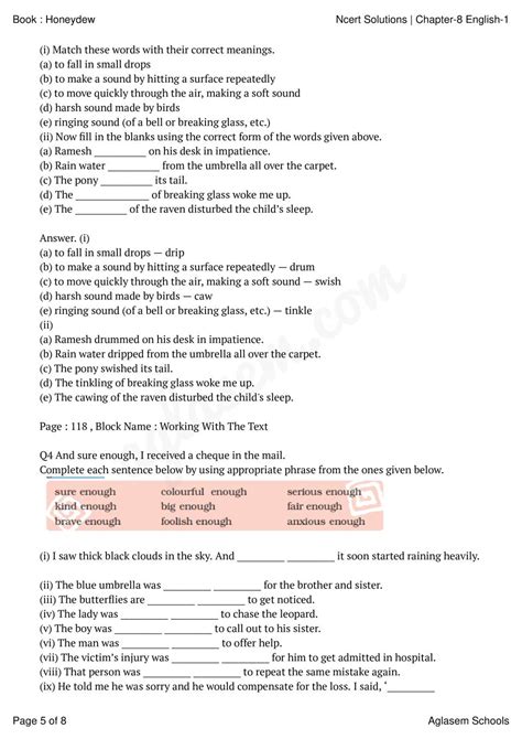 NCERT Solutions For Class 8 English Chapter 8 A Short Monsoon Diary On