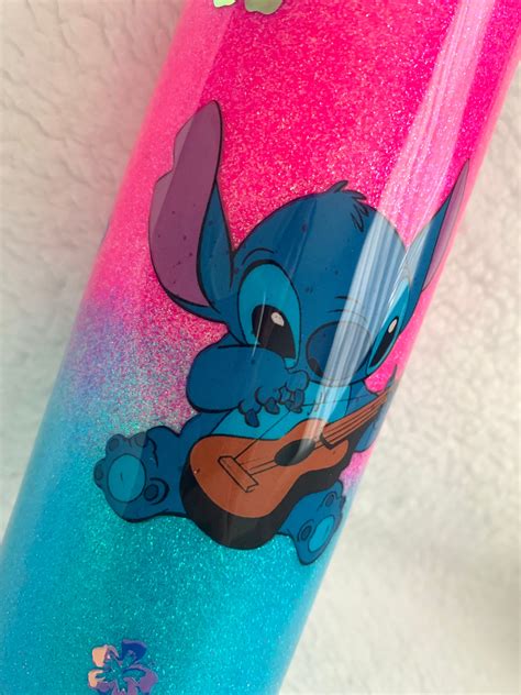 Lilo And Stitch Themed Tumbler Glitter Tumbler Etsy