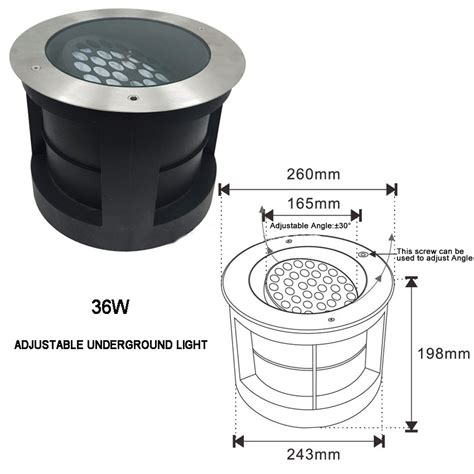 36W Change Angle LED Stainless Steel Waterproof Recessed Underground