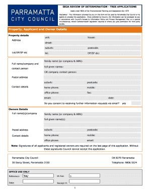 Fillable Online Parracity Nsw Gov Section A For Trees Review Of