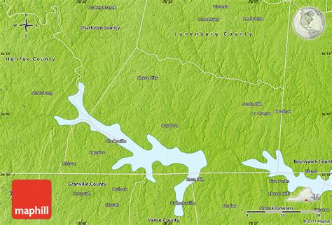 Physical Map of Mecklenburg County